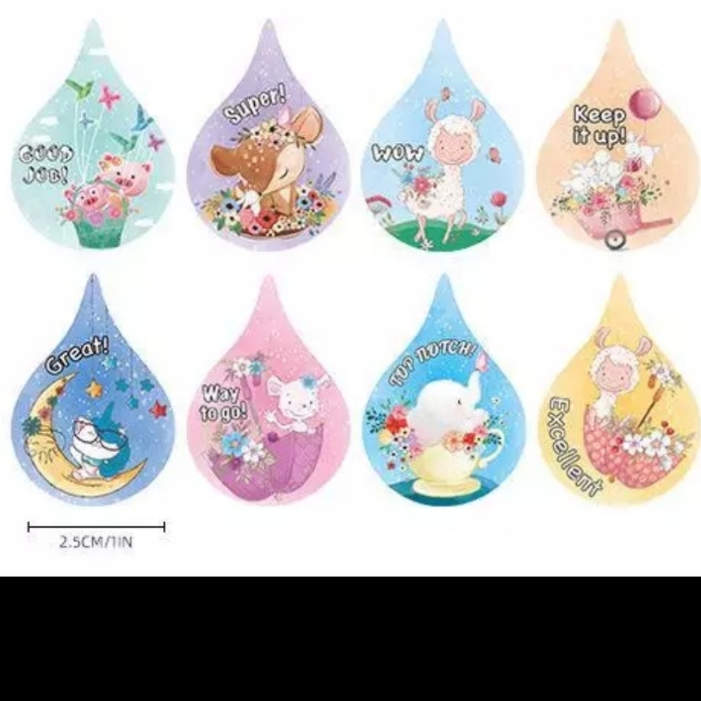 100 Motivational tear drop stickers